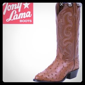 Tony lama ostrich boots mens 9.5 D